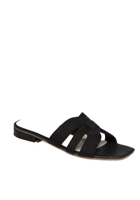 Black rafia sandal VINCENT VEGA | COUNTRY PTQ20RAFIA-NERO